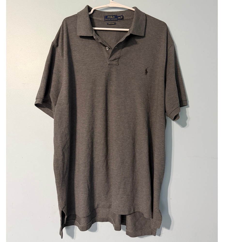 Polo Ralph Lauren Men's XXL Gray Short Sleeve Stretch Mesh Polo Shirt 0741